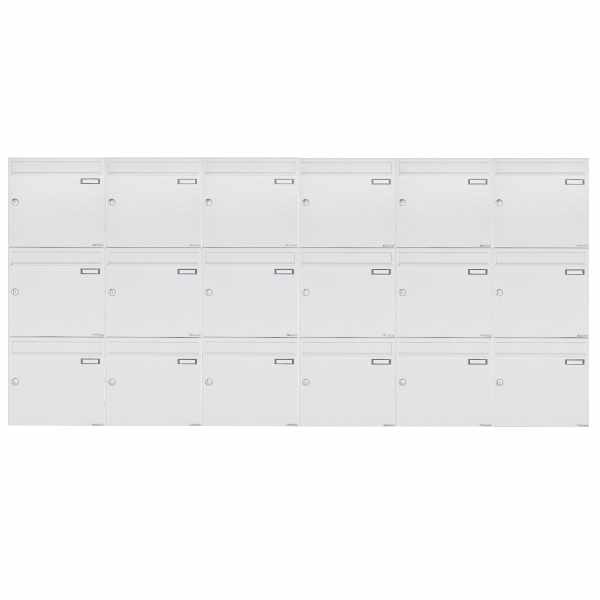 18-compartment 3x6 surface mounted mailbox system Design BASIC 382A AP - RAL 9016 traffic white