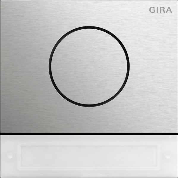 GIRA System 106 Türstationsmodul mit Inbetriebnahme-Taste - Edelstahl V2A
