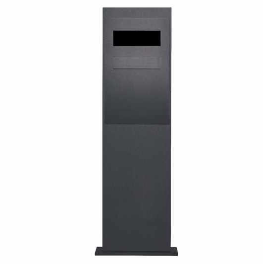 Mailbox column Designer BIG - RAL 7021 black-grey - removal at the back - GIRA System 106 - 3-compartment