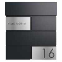 KANT Edition letterbox with newspaper compartment - Elegance 3 design - RAL 9005 jet black