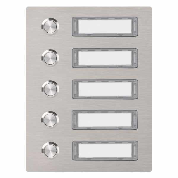 Stainless steel bell plate 150x190 BASIC 422 with nameplate - 5 parties