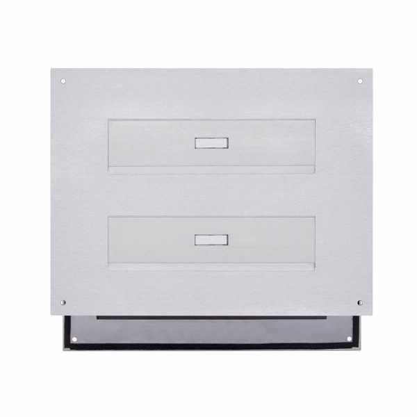2-compartment Stainless steel wall pass-through mailbox DESIGNER Style - polished stainless steel