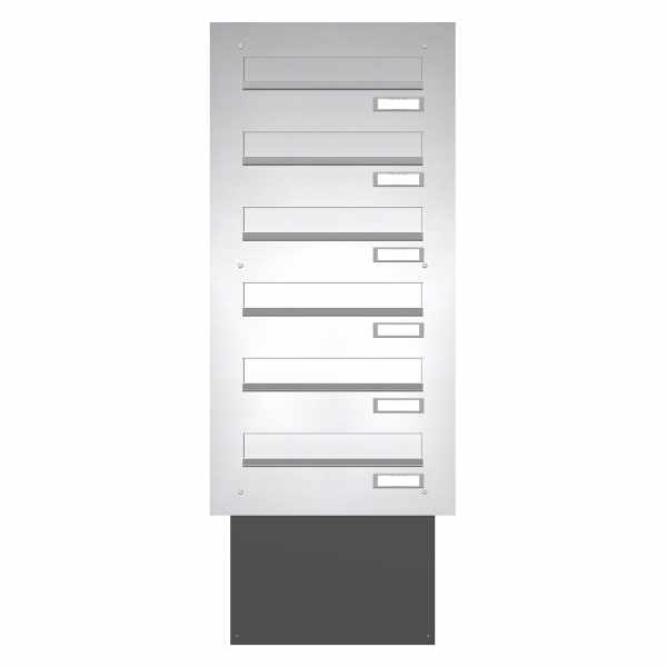 Wall pass-through mailbox BASIC 622 - stainless steel V2A ground - 6 parties