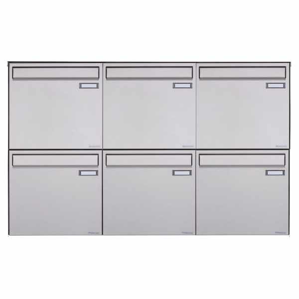 6-compartment 2x3 stainless steel fence mailbox BASIC Plus 382XZ - removal from back side