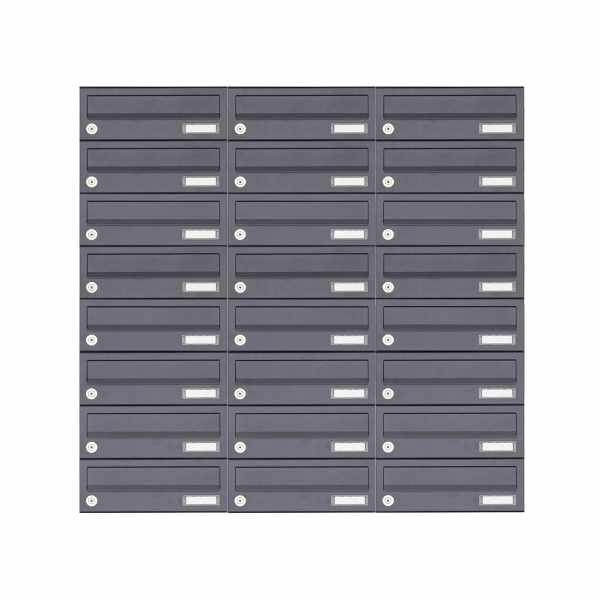 24-compartment 8x3 surface mounted mailbox system Design BASIC 385A-7016 AP - RAL 7016 anthracite gray