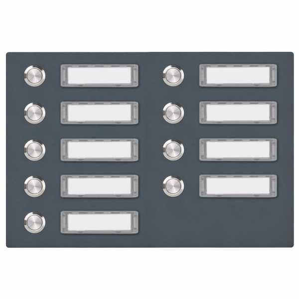 Stainless steel bell plate 300x190 BASIC 421 powder coated with nameplate - 9 parties