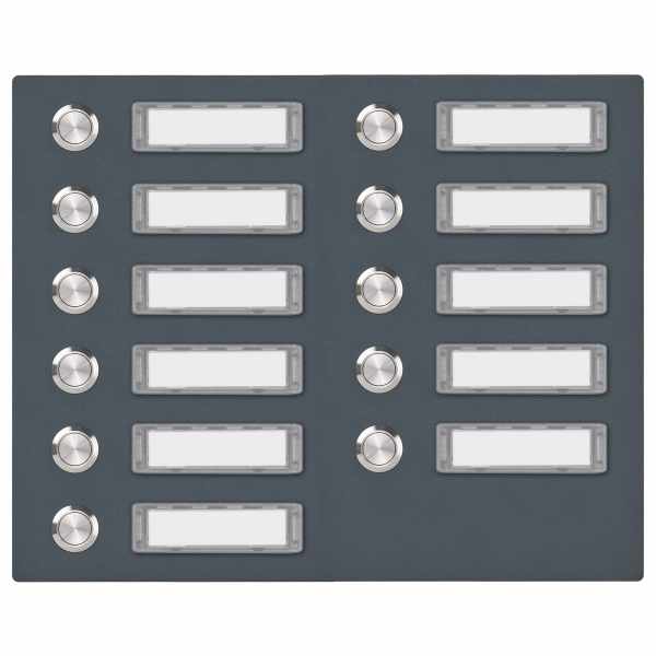 Stainless steel bell plate 300x225 BASIC 421 powder coated with nameplate - 11 parties