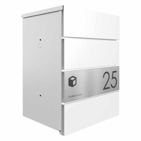 Surface mounted parcel box KANT Edition - Design Elegance 1 - RAL 9016 traffic white