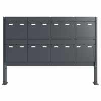 8-compartment 4x2 Design free-standing letterbox GOETHE ST-Q - RAL of your choice