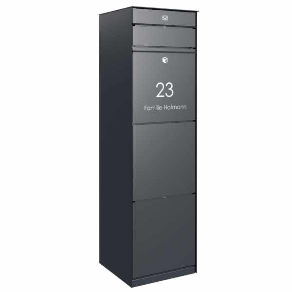 Design parcel box GOETHE with 1 letterbox - lock system - RAL of your choice