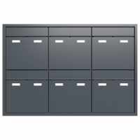 6-compartment 3x2 design flush-mounted mailbox system GOETHE UP - RAL of your choice