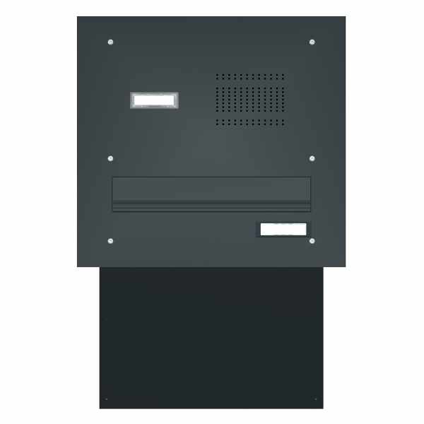 Mauerdurchwurf Briefkastenanlage BASIC 623 pulverbeschichtet - Klingel- Sprechstelle - 1 Partei