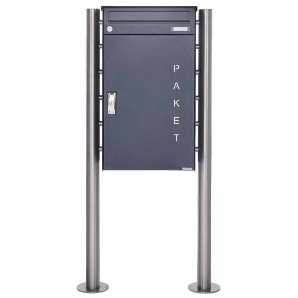 Parcel post box free-standing BASIC 863 ST-R with parcel compartment 550x370 in RAL 7016 anthracite gray