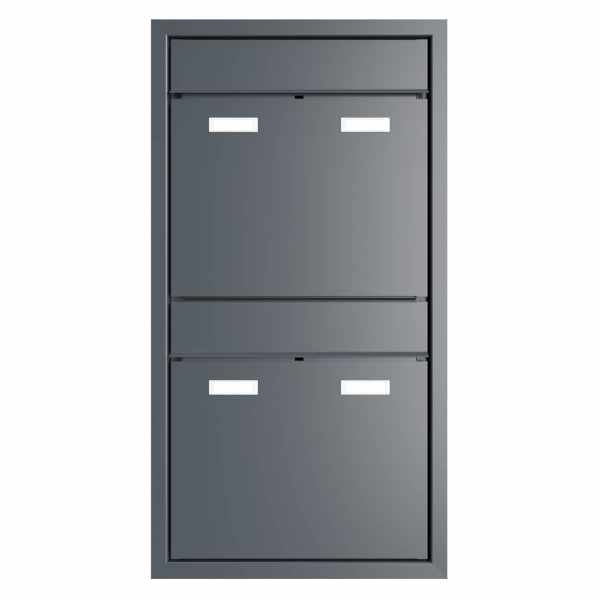 2-compartment 1x2 Design flush-mounted mailbox system GOETHE UP - RAL of your choice