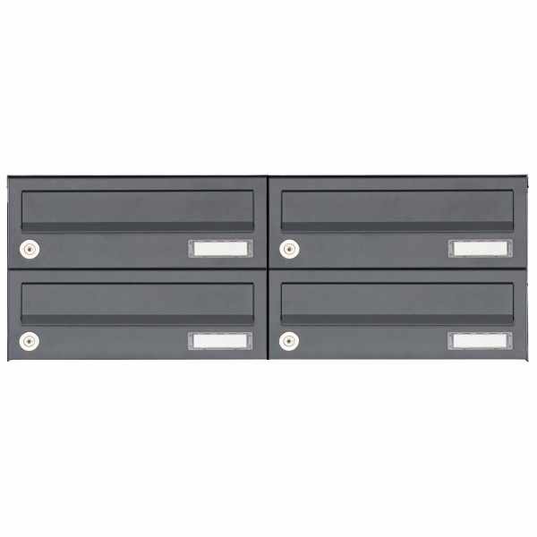 4-compartment 2x2 surface mounted mailbox system Design BASIC 385A AP - RAL 7016 anthracite gray