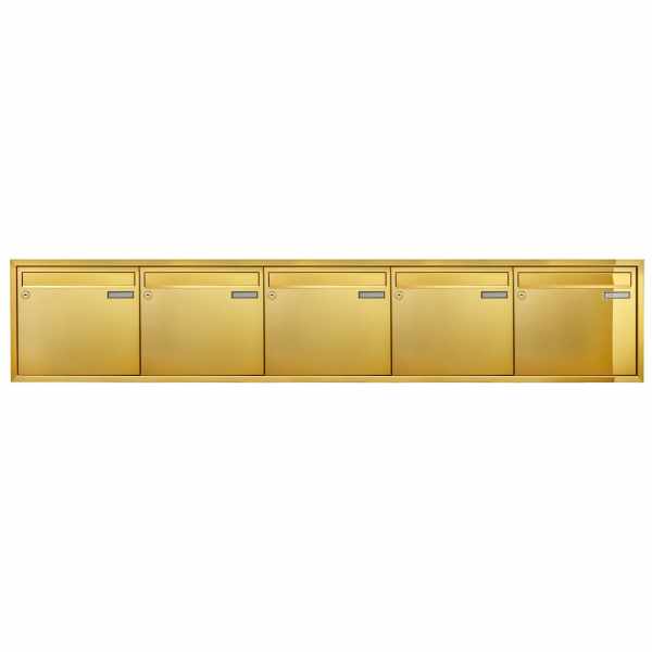 5-compartment 5x1 flush-mounted mailbox system CLASSIC 534C - titanium brass similar gold - 5 party