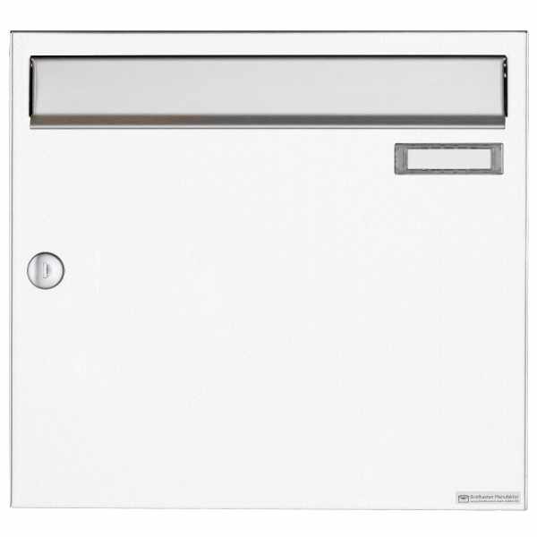 Surface-mounted mailbox Design BASIC 382A AP - stainless steel RAL 9016 traffic white