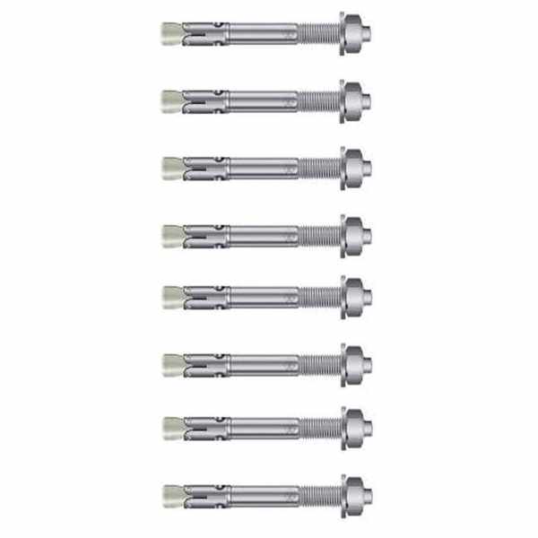 8-part set stainless steel V4A bolt anchor BZ plus A4, M12, total length 125mm