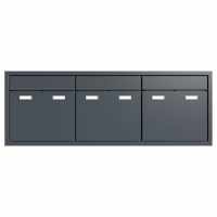 3-compartment 3x1 design flush-mounted mailbox system GOETHE UP - RAL of your choice
