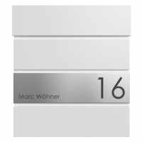 KANT Edition letterbox with newspaper compartment - Elegance 1 design - RAL 9016 traffic white