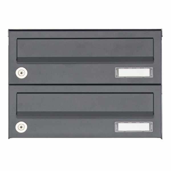 2-compartment Surface mounted mailbox system Design BASIC 385A AP - RAL 7016 anthracite gray