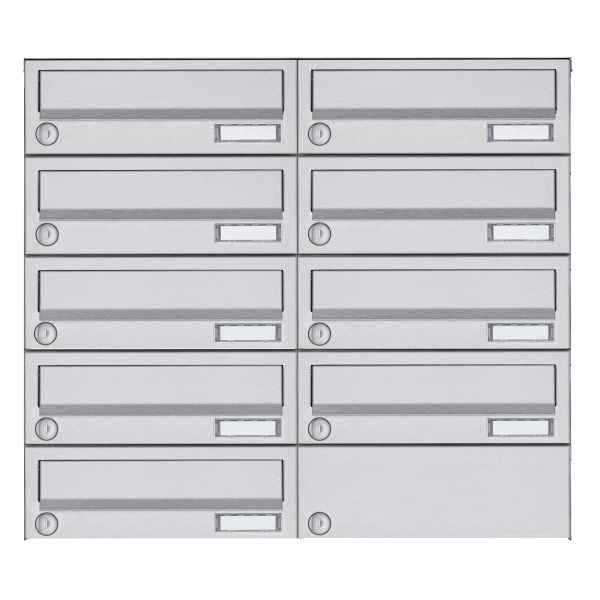 9-compartment 5x2 surface-mounted mailbox system Design BASIC 385A AP - stainless steel V2A, polished
