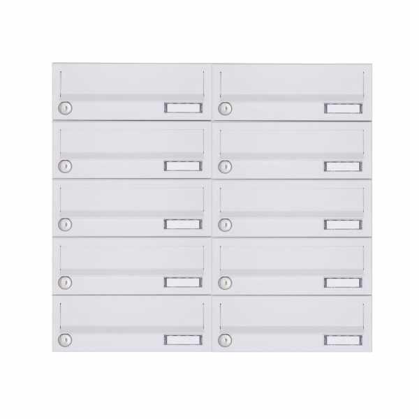 10-compartment 5x2 surface mounted mailbox system Design BASIC 385A-9016 AP - RAL 9016 traffic white