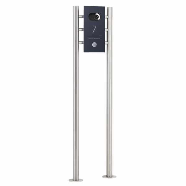 Stainless steel video pillar DESIGNER 529S ST-R Elegance I - RAL at choice - Comelit VIDEO Komplettset Wifi