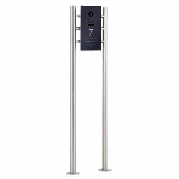 Stainless steel video pillar DESIGNER 529S ST-R Elegance I with DoorBird D1100E - RAL at choice