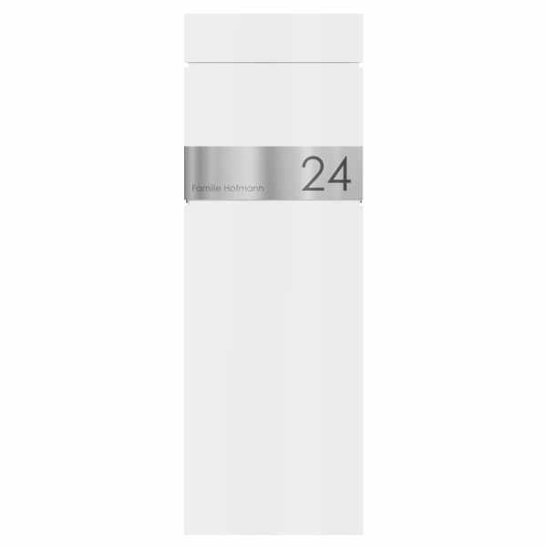 free-standing letterbox LESSING Edition - Design Elegance 1 - RAL 9016 traffic white