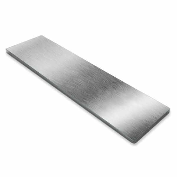 Self-adhesive, engravable name tag made of stainless steel