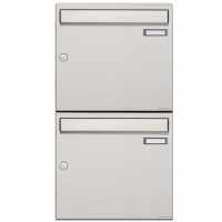 2-compartment 2x1 stainless steel surface mailbox system Design BASIC 382A-AP