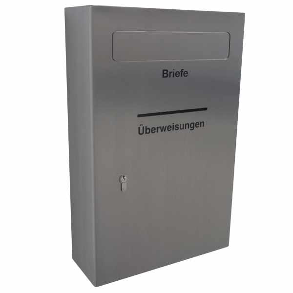 Security mailbox type 124 monoform + transfers - stainless steel polished
