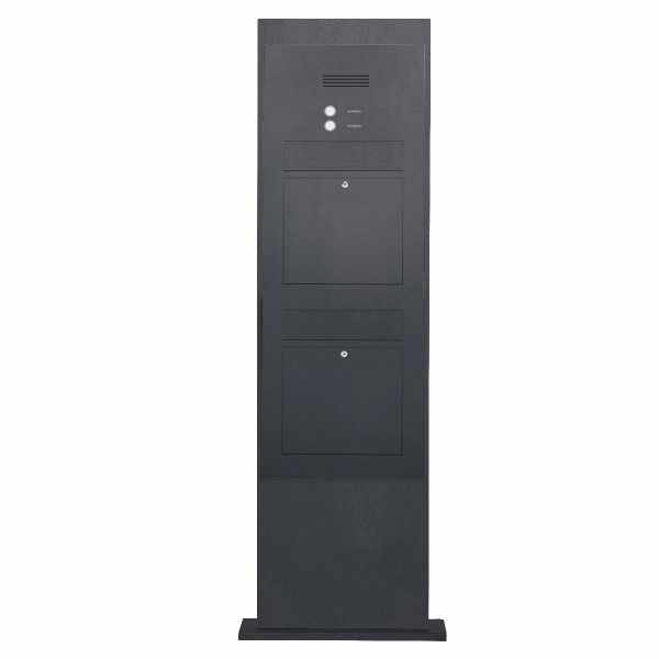 2-part stainless steel mailbox column Designer Big - Stele Tower - RAL of your choice - INDIVIDUAL
